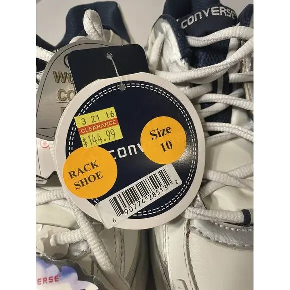 Converse Women-10 Men-8 Comp.Toe Slip Resistant White Stealth Shoes C440 NWT - Picture 9 of 9